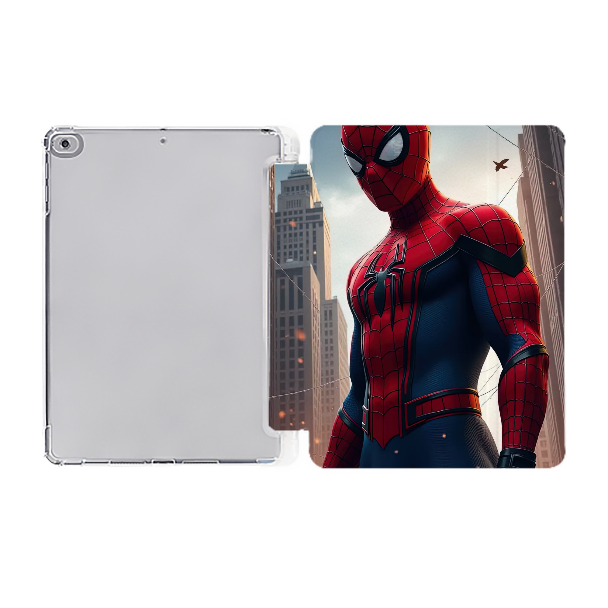 （画像用） Spider Man スパイダーマン IPad ケース ペン収納付き 三つ折りスタンド PUレザー×シリコン 対応機種9.5/10.5/10.9インチ